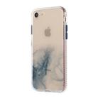 For iPhone SE 2022 / SE 2020 / 8 / 7 Marble Pattern Glittery Powder Shockproof TPU Case with Detachable Buttons(Baby Blue) - 2