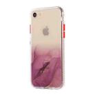 For iPhone SE 2022 / SE 2020 / 8 / 7 Marble Pattern Glittery Powder Shockproof TPU Case with Detachable Buttons(Purple) - 2
