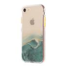 For iPhone SE 2022 / SE 2020 / 8 / 7 Marble Pattern Glittery Powder Shockproof TPU Case with Detachable Buttons(Green) - 2