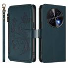 For Huawei nova 12i 4G / 13i  4G Butterfly Love Flower Multi-card Zipper Wallet Leather Phone Case(Dark Green) - 2