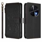 For Huawei nova 12i 4G / 13i  4G Butterfly Love Flower Multi-card Zipper Wallet Leather Phone Case(Black) - 2