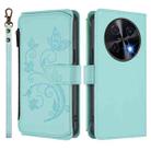 For Huawei nova 12i 4G / 13i  4G Butterfly Love Flower Multi-card Zipper Wallet Leather Phone Case(Mint Green) - 2