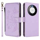 For Huawei Mate 60 Butterfly Love Flower Multi-card Zipper Wallet Leather Phone Case(Light Purple) - 2