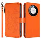 For Huawei Mate 60 Pro / 60 Pro+ Butterfly Love Flower Multi-card Zipper Wallet Leather Phone Case(Orange) - 2