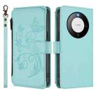 For Huawei Mate 60 Pro / 60 Pro+ Butterfly Love Flower Multi-card Zipper Wallet Leather Phone Case(Mint Green) - 2