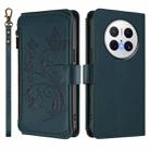 For Huawei Mate 70 Butterfly Love Flower Multi-card Zipper Wallet Leather Phone Case(Dark Green) - 2
