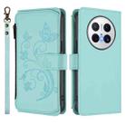 For Huawei Mate 70 Butterfly Love Flower Multi-card Zipper Wallet Leather Phone Case(Mint Green) - 2