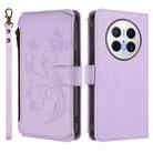 For Huawei Mate 70 Butterfly Love Flower Multi-card Zipper Wallet Leather Phone Case(Light Purple) - 2