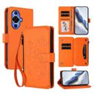 For Huawei nova 12S 4G / 11 4G / 5G Butterfly Love Flower Multi-card Zipper Wallet Leather Phone Case(Orange) - 1