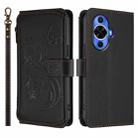 For Huawei nova 12S 4G / 11 4G / 5G Butterfly Love Flower Multi-card Zipper Wallet Leather Phone Case(Black) - 2
