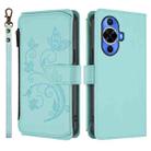 For Huawei nova 12S 4G / 11 4G / 5G Butterfly Love Flower Multi-card Zipper Wallet Leather Phone Case(Mint Green) - 2