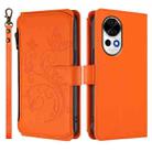 For Huawei nova 13 / 12 Butterfly Love Flower Multi-card Zipper Wallet Leather Phone Case(Orange) - 2