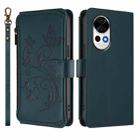 For Huawei nova 13 / 12 Butterfly Love Flower Multi-card Zipper Wallet Leather Phone Case(Dark Green) - 2