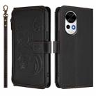 For Huawei nova 13 / 12 Butterfly Love Flower Multi-card Zipper Wallet Leather Phone Case(Black) - 2
