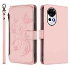 For Huawei nova 13 / 12 Butterfly Love Flower Multi-card Zipper Wallet Leather Phone Case(Pink) - 2