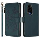 For Huawei nova 13 Pro Butterfly Love Flower Multi-card Zipper Wallet Leather Phone Case(Dark Green) - 2