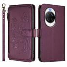 For Huawei nova 14 Ultra Butterfly Love Flower Multi-card Zipper Wallet Leather Phone Case(Dark Purple) - 2