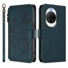 For Huawei nova 14 Ultra Butterfly Love Flower Multi-card Zipper Wallet Leather Phone Case(Dark Green) - 2