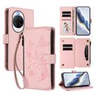 For Huawei nova 14 Ultra Butterfly Love Flower Multi-card Zipper Wallet Leather Phone Case(Pink) - 1