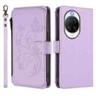 For Huawei nova 14 Ultra Butterfly Love Flower Multi-card Zipper Wallet Leather Phone Case(Light Purple) - 2