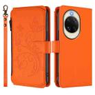 For Huawei nova 14 5G Butterfly Love Flower Multi-card Zipper Wallet Leather Phone Case(Orange) - 2
