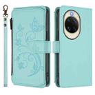 For Huawei nova 14 5G Butterfly Love Flower Multi-card Zipper Wallet Leather Phone Case(Mint Green) - 2