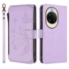 For Huawei nova 14 5G Butterfly Love Flower Multi-card Zipper Wallet Leather Phone Case(Light Purple) - 2