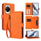 For Huawei nova 14 Pro 5G Butterfly Love Flower Multi-card Zipper Wallet Leather Phone Case(Orange) - 1