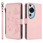 For Huawei P60 Art Butterfly Love Flower Multi-card Zipper Wallet Leather Phone Case(Pink) - 2