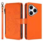 For Huawei Pura 80 Butterfly Love Flower Multi-card Zipper Wallet Leather Phone Case(Orange) - 2