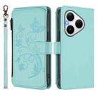 For Huawei Pura 80 Butterfly Love Flower Multi-card Zipper Wallet Leather Phone Case(Mint Green) - 2