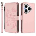 For Huawei Pura 80 Butterfly Love Flower Multi-card Zipper Wallet Leather Phone Case(Pink) - 2