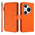 For Huawei Pura 80 Pro Butterfly Love Flower Multi-card Zipper Wallet Leather Phone Case(Orange) - 2