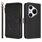 For Huawei Pura 80 Pro Butterfly Love Flower Multi-card Zipper Wallet Leather Phone Case(Black) - 2