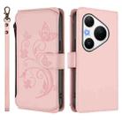 For Huawei Pura 80 Pro Butterfly Love Flower Multi-card Zipper Wallet Leather Phone Case(Pink) - 2