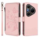For Huawei Pura 80 Ultra Butterfly Love Flower Multi-card Zipper Wallet Leather Phone Case(Pink) - 2