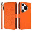 For Huawei Pura 70 Pro / 70 Pro+ Butterfly Love Flower Multi-card Zipper Wallet Leather Phone Case(Orange) - 2