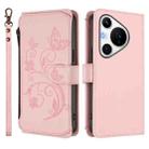 For Huawei Pura 70 Pro / 70 Pro+ Butterfly Love Flower Multi-card Zipper Wallet Leather Phone Case(Pink) - 2