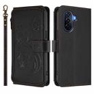 For Huawei Enjoy 50 / nova Y70 Butterfly Love Flower Multi-card Zipper Wallet Leather Phone Case(Black) - 2