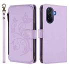 For Huawei Enjoy 50 / nova Y70 Butterfly Love Flower Multi-card Zipper Wallet Leather Phone Case(Light Purple) - 2