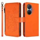 For Huawei Enjoy 80 5G Butterfly Love Flower Multi-card Zipper Wallet Leather Phone Case(Orange) - 2