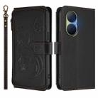 For Huawei Enjoy 80 5G Butterfly Love Flower Multi-card Zipper Wallet Leather Phone Case(Black) - 2