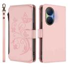 For Huawei Enjoy 80 5G Butterfly Love Flower Multi-card Zipper Wallet Leather Phone Case(Pink) - 2