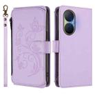 For Huawei Enjoy 80 5G Butterfly Love Flower Multi-card Zipper Wallet Leather Phone Case(Light Purple) - 2