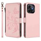 For Huawei Enjoy 80s 4G Butterfly Love Flower Multi-card Zipper Wallet Leather Phone Case(Pink) - 2
