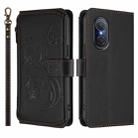 For Honor 50 SE / Huawei nova 9 SE Butterfly Love Flower Multi-card Zipper Wallet Leather Phone Case(Black) - 2