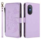 For Honor 50 SE / Huawei nova 9 SE Butterfly Love Flower Multi-card Zipper Wallet Leather Phone Case(Light Purple) - 2