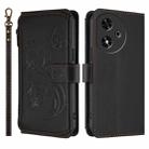 For Honor Play 50 Butterfly Love Flower Multi-card Zipper Wallet Leather Phone Case(Black) - 2