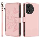 For Honor Play 50 Butterfly Love Flower Multi-card Zipper Wallet Leather Phone Case(Pink) - 2