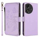 For Honor Play 50 Butterfly Love Flower Multi-card Zipper Wallet Leather Phone Case(Light Purple) - 2